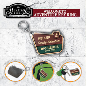 Welcome To Adventure Key Ring – Last Name Program